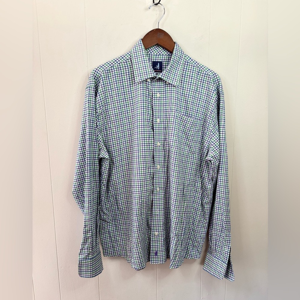 Johnnie O Performance Gingham Plaid Button Down S… - image 1